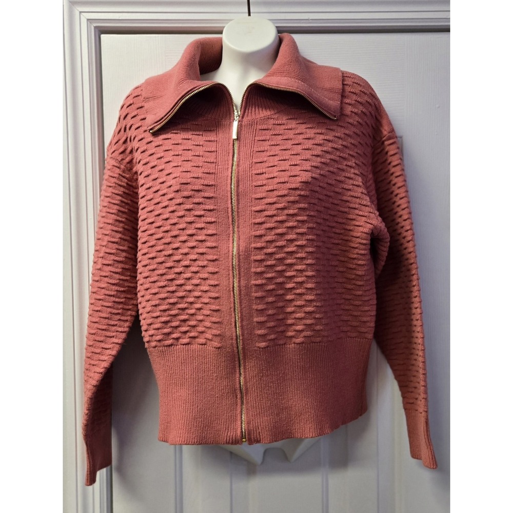 Marc New York Andrew‎ Marc Salmon Color  Full Zip Cardigan Sweater Size L